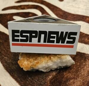 VINTAGE ESPNEWS Network Microphone Flag Screen Used Bristol CT ESPN Cable Sports